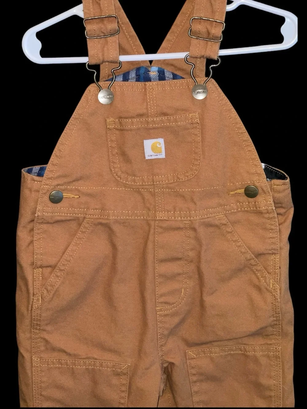 Carhartt Infants' Flannel Lined Canvas Bib Overalls (12M)